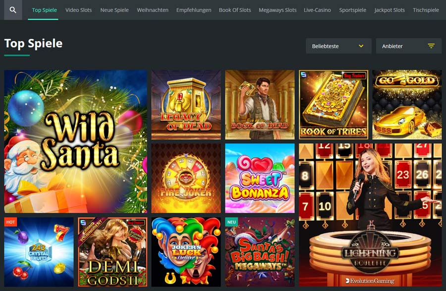 1Bet Casino Spiele