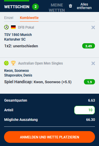 20Bet Wettschein