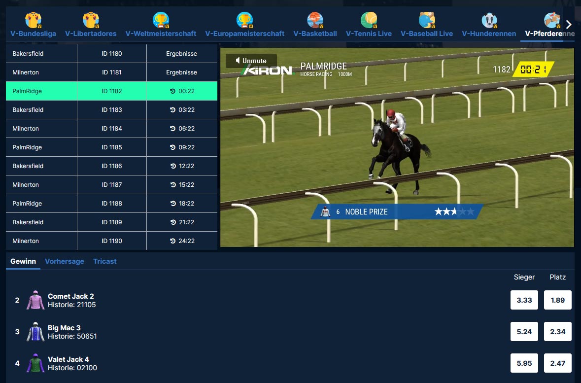 Playzilla Virtuelles Pferderennen