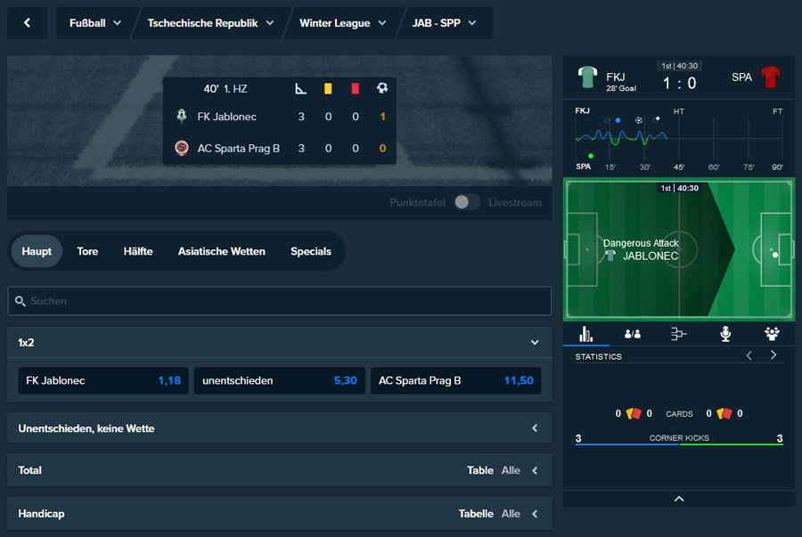 Stake Fußball Livewetten